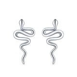 Autumn 925 Silver Small Line Snake Stud Earrings For Women