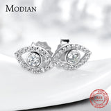 Sterling Silver Clear Eyes Lucky Stud Earrings