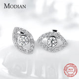 Sterling Silver Clear Eyes Lucky Stud Earrings