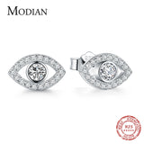 Sterling Silver Clear Eyes Lucky Stud Earrings