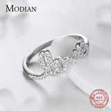 925 Silver Forever Love Ring CZ Crystal Women Anniversary Gift
