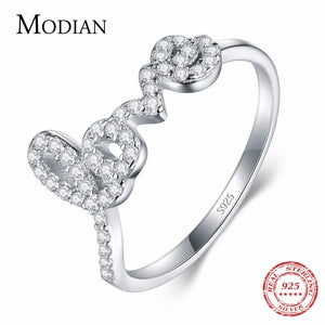 925 Silver Forever Love Ring CZ Crystal Women Anniversary Gift
