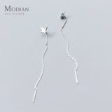 925 Sterling Silver Tassel Butterfly Drop Earrings Women Dangle Ear Jewelry