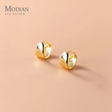 925 Silver Irregular Circle Hoop Earrings Women Fine Jewelry