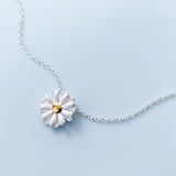 Sun Daisy Flower Charm Necklace Pendant 925 Sterling Silver Jewelry
