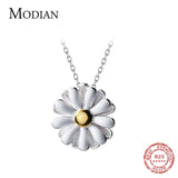 Sun Daisy Flower Charm Necklace Pendant 925 Sterling Silver Jewelry