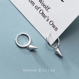 Conical Hoop Earring 925 Sterling Silver Geometric Fine Jewelry Brincos