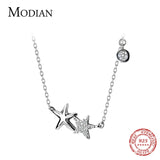 925 Silver Starfish Choker Necklace Women CZ Fine Jewelry