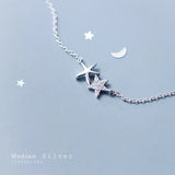925 Silver Starfish Choker Necklace Women CZ Fine Jewelry
