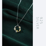 Sterling Silver 925 Tree & Flower Choker Necklace Pendant Women Charm Jewelry