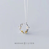 Sterling Silver 925 Tree & Flower Choker Necklace Pendant Women Charm Jewelry