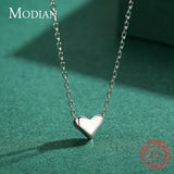 925 Sterling Silver Heart Necklace Pendant Women Wedding Fine Jewelry