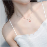 925 Silver Crystal Pendant Water drops Necklace For Girls