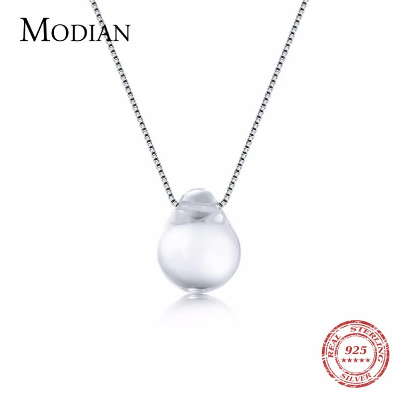 925 Silver Crystal Pendant Water drops Necklace For Girls
