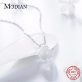 925 Silver Crystal Pendant Water drops Necklace For Girls