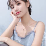 925 Sterling Silver Clear CZ Pendant Necklace Women Wedding Jewelry
