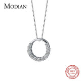 925 Sterling Silver Clear CZ Pendant Necklace Women Wedding Jewelry