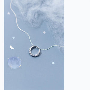 925 Sterling Silver Clear CZ Pendant Necklace Women Wedding Jewelry