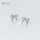 Tiny Bowknot Stud Earrings 925 Sterling Silver