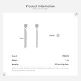 925 Sterling Silver CZ Drop Earrings for Women Wedding Jewelry