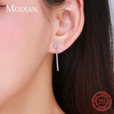 925 Sterling Silver CZ Drop Earrings for Women Wedding Jewelry