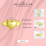 925 Sterling Silver Summer Heart Finger Ring for Women