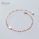 925 Silver Bracelet Women Geometric Oval Pearl Bracelet Korea Style Fine Jewelry