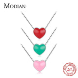 Enamel Hearts Necklace 925 Sterling Silver Charm Red Necklaces Pendant