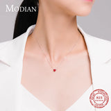 Enamel Hearts Necklace 925 Sterling Silver Charm Red Necklaces Pendant