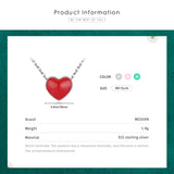 Enamel Hearts Necklace 925 Sterling Silver Charm Red Necklaces Pendant