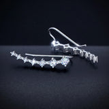 Zircon Sterling Silver Earrings Wedding Gift Fine Jewelry