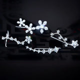 Zircon Sterling Silver Earrings Wedding Gift Fine Jewelry