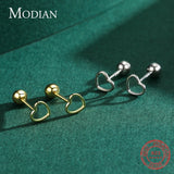 Minimalist 925 Silver Enamel Hearts Stars Stud Earrings