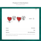 Minimalist 925 Silver Enamel Hearts Stars Stud Earrings