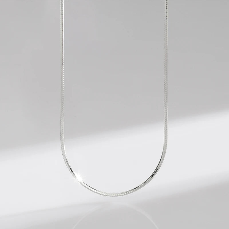 925 Sterling Silver Classic Chain Lobster Clasp Necklace for Women
