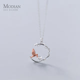 925 Sterling Silver Animal Rose Brid Charm Necklace for Women