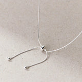 925 Silver Beads Adjustable Necklace Chain Link Fine Jewelry for Women