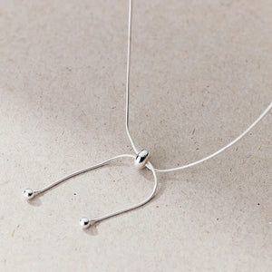 925 Silver Beads Adjustable Necklace Chain Link Fine Jewelry for Women
