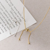 925 Silver Beads Adjustable Necklace Chain Link Fine Jewelry for Women