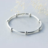 925 Silver Beads Women Bracelets Bangles Adjustable Fine Jewelry