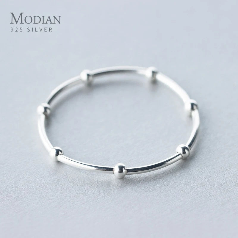 925 Silver Beads Women Bracelets Bangles Adjustable Fine Jewelry