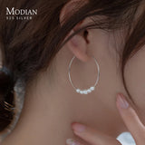 925 Silver Big Circle Hoop Earrings for Women