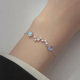 925 Silver Charm Moonstone Bracelet for Women Gift