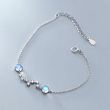 925 Silver Charm Moonstone Bracelet for Women Gift