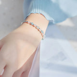 925 Silver Beads Crystal Charms Bracelet for Women