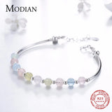 925 Silver Beads Crystal Charms Bracelet for Women