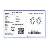 925 Silver Rainbow Zirconia Hoop Earrings Women Party Jewelry