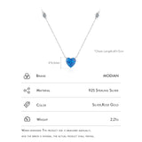 925 Silver Heart Opal Pendant Necklace Rose Chain Jewelry