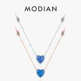 925 Silver Heart Opal Pendant Necklace Rose Chain Jewelry