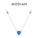 925 Silver Heart Opal Pendant Necklace Rose Chain Jewelry